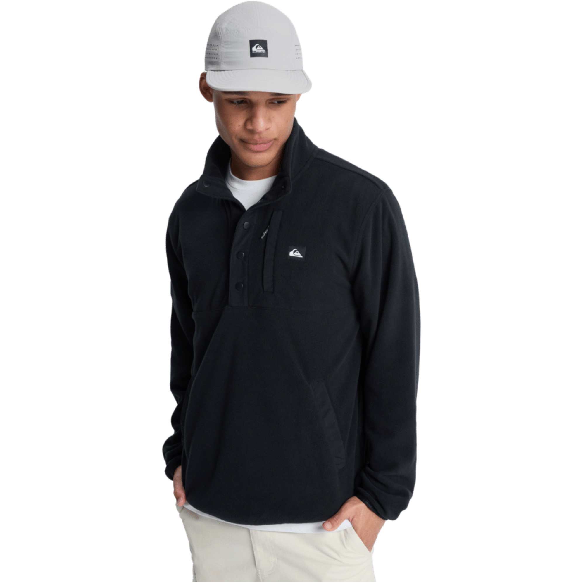 2025 Quiksilver Mens No Destination Half Opening Fleece EQYPF03072 - Black